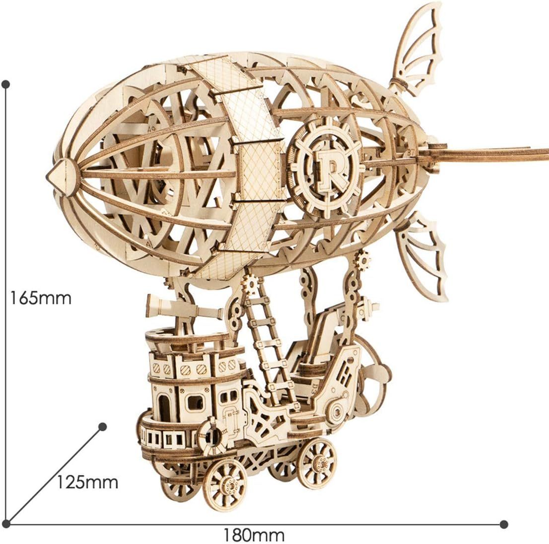 ROBOTIME Rolife 3d Wooden Puzzle Airship Woodcraft Construction Kit Model Kits For Kids, Teens And Adult TG407